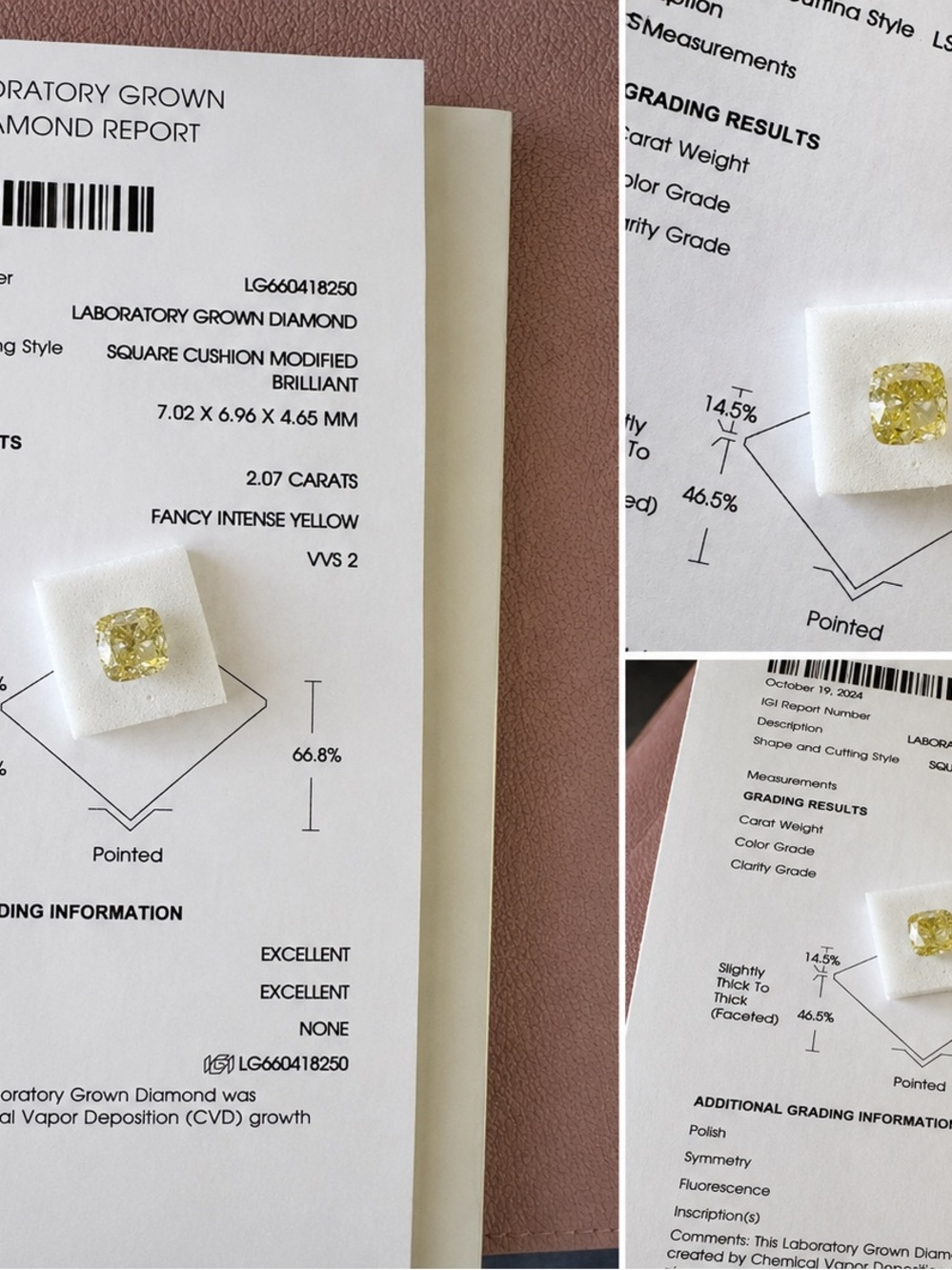 Fancy Intense Yellow Cushion Diamond - 2.07 Carat